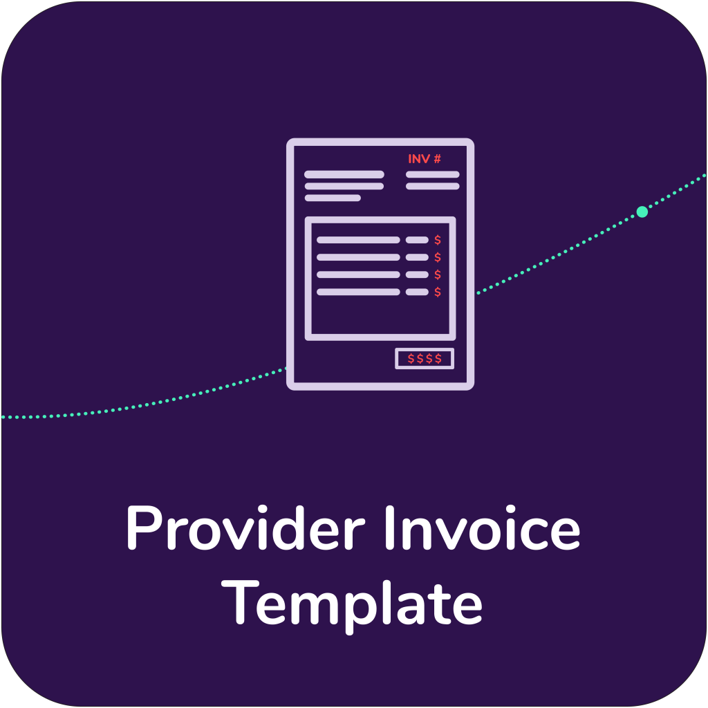 An icon of an invoice with the text Provider Invoice Template written under it