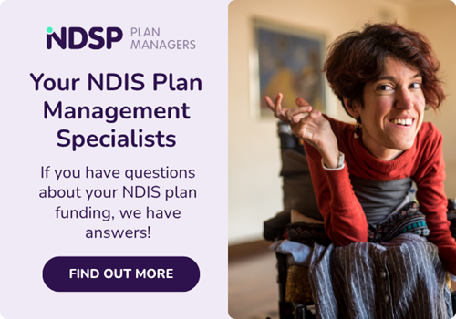 Clickable banner reads: If you have questions about your NDIS plan funding, we have answers! Find out more.