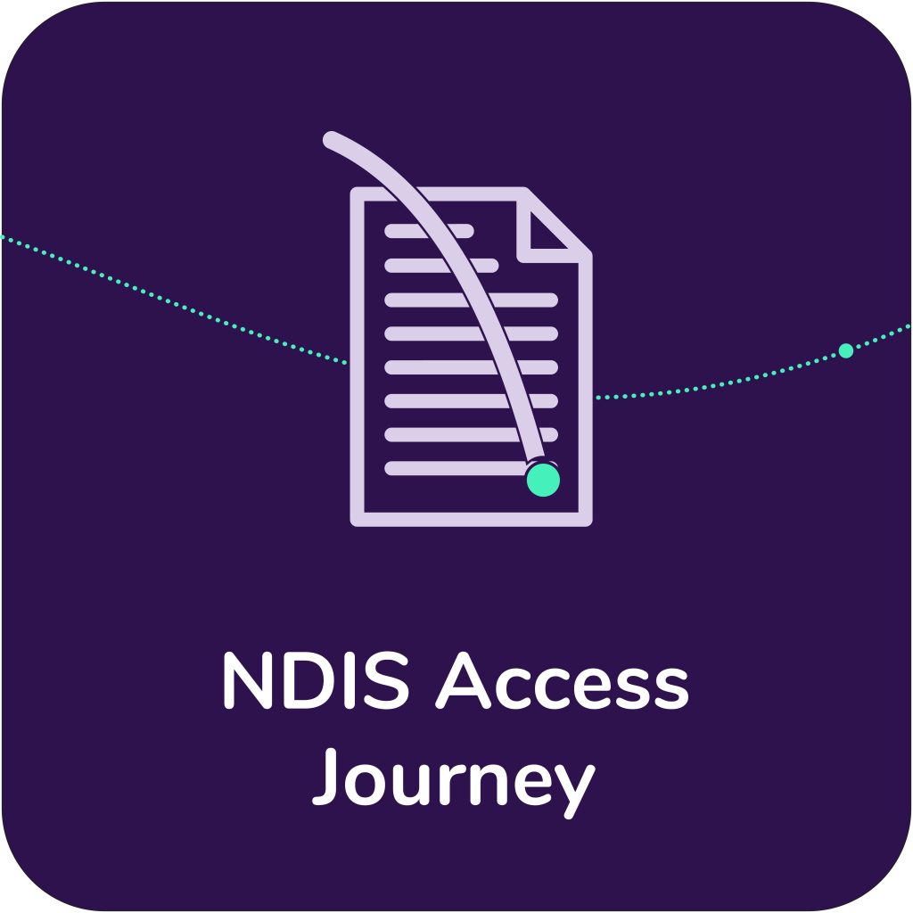 An icon of a document with the text NDIS Access Journey written under it