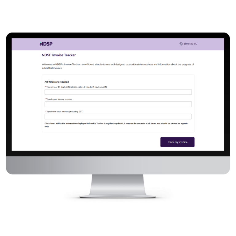 A computer screen showing NDSP's Invoice tracker